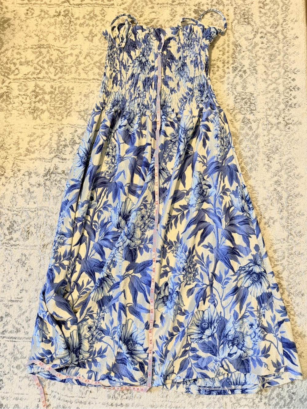 2 for $35⚡️Blue Floral Smocked Sundress - Women - Picture 3 of 4